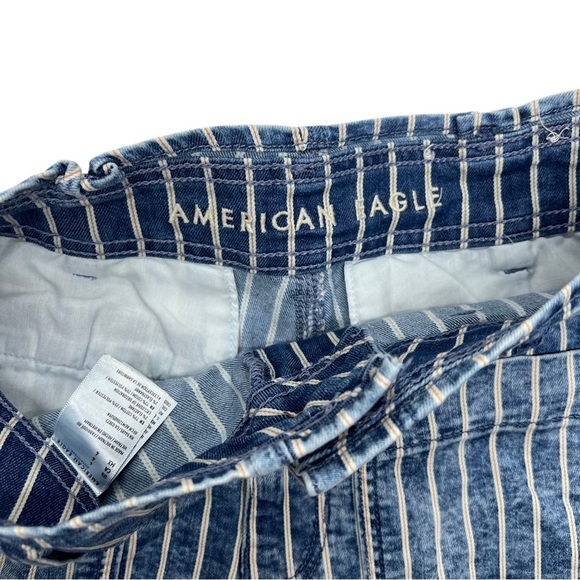 Blue Striped Women's Shorts - Picture 2 of 3